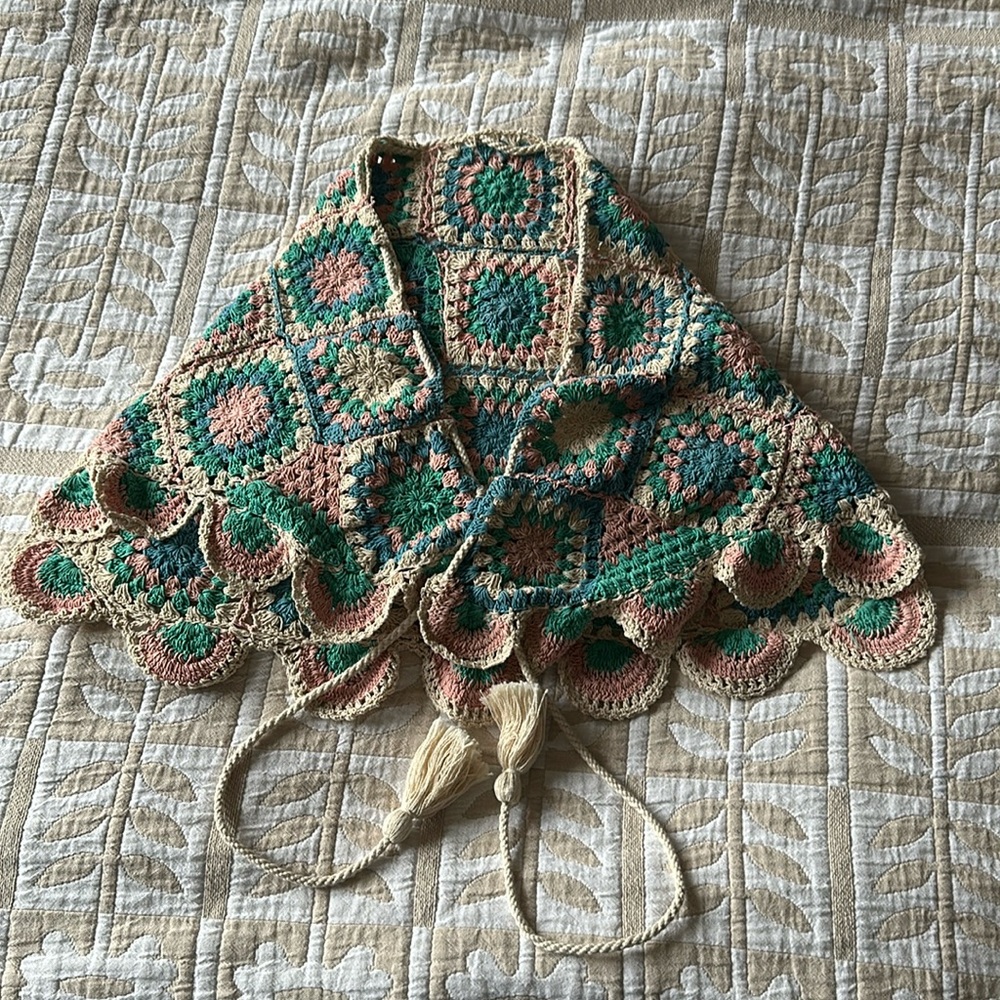 Granny square crochet shawl!